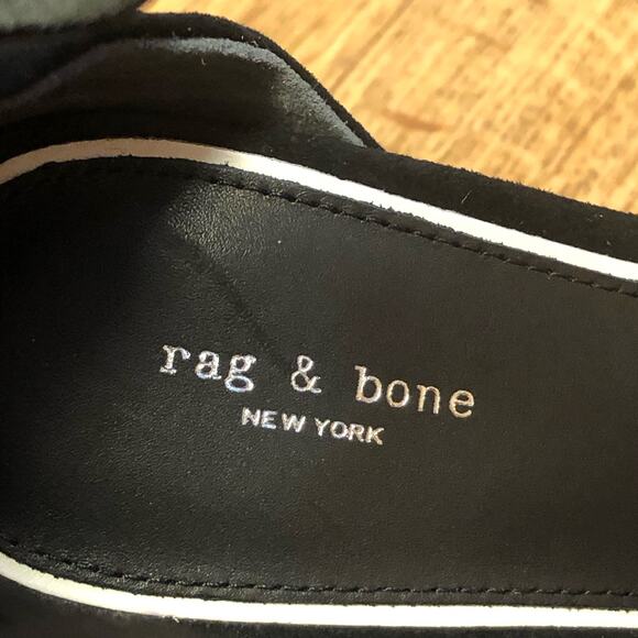 Rag & Bone Ellis Black Suede Buckle Sandal Heels Size 8 (38) - Picture 11 of 14